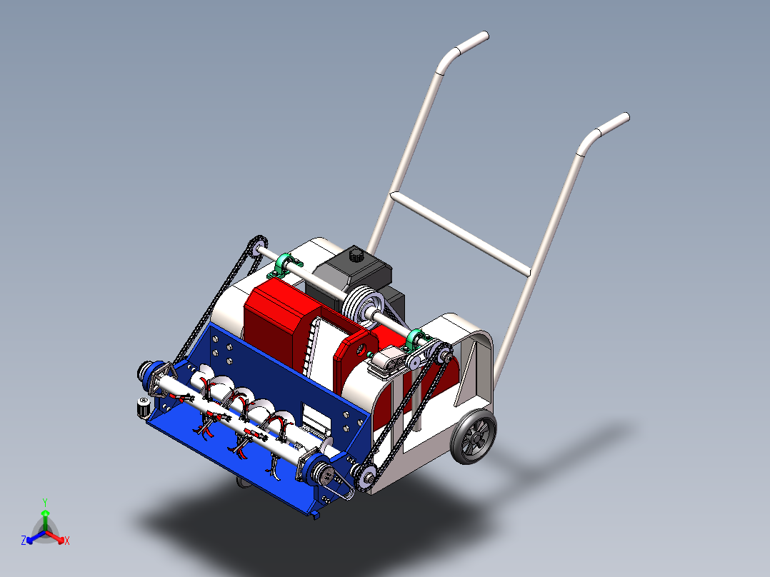 牧草收割机模型正等轴测图