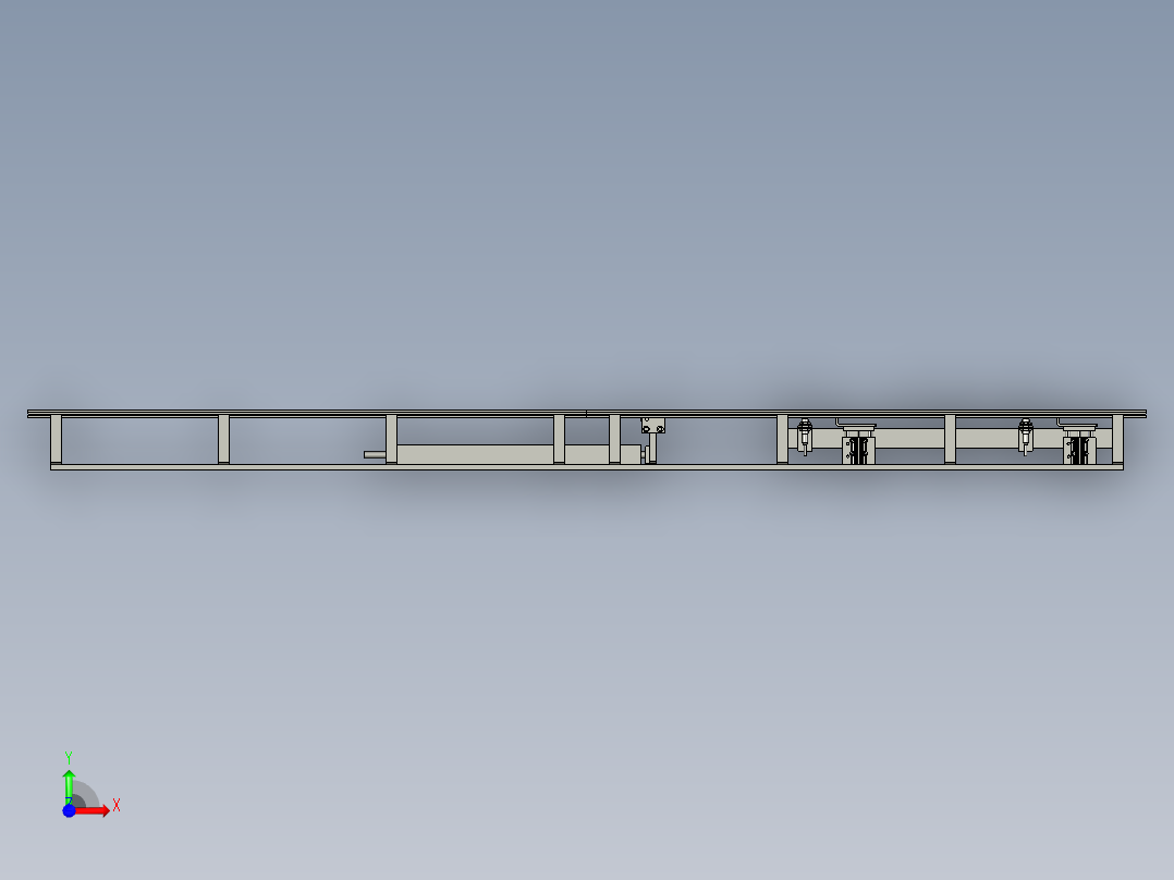 使用止回组件的推杆3D模型前视图