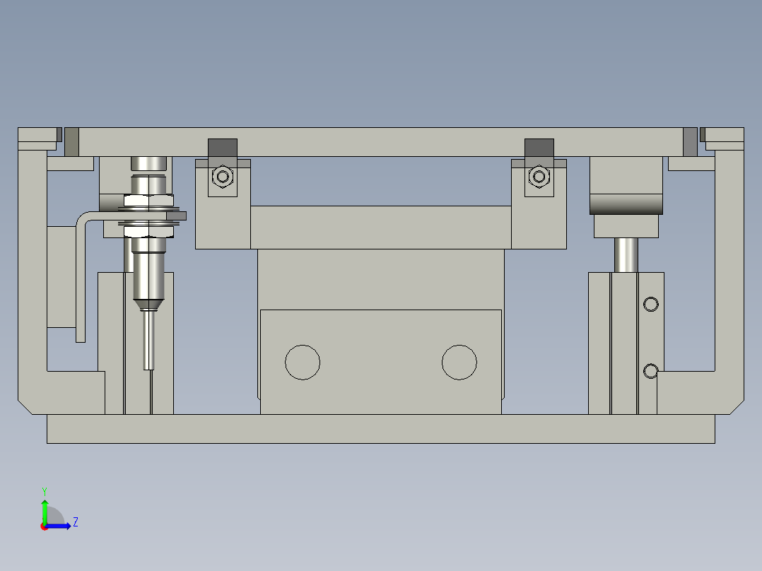 使用止回组件的推杆3D模型左视图