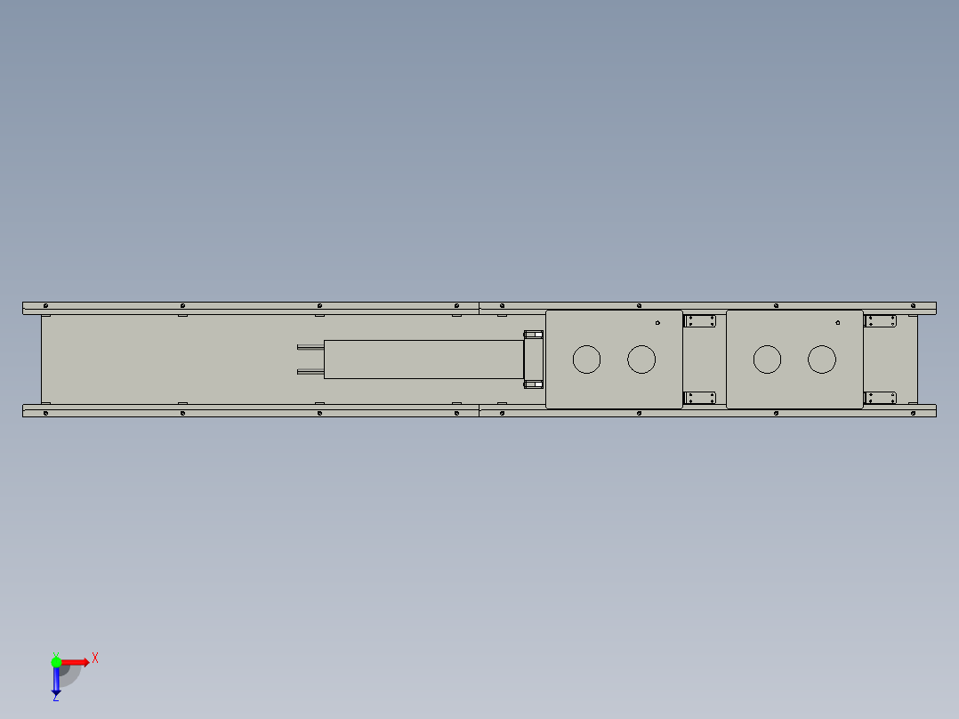 使用止回组件的推杆3D模型俯视图