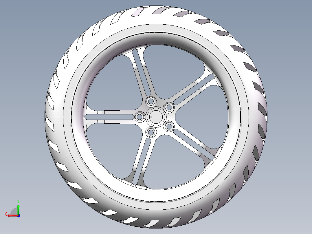 汽车轮毂后视图