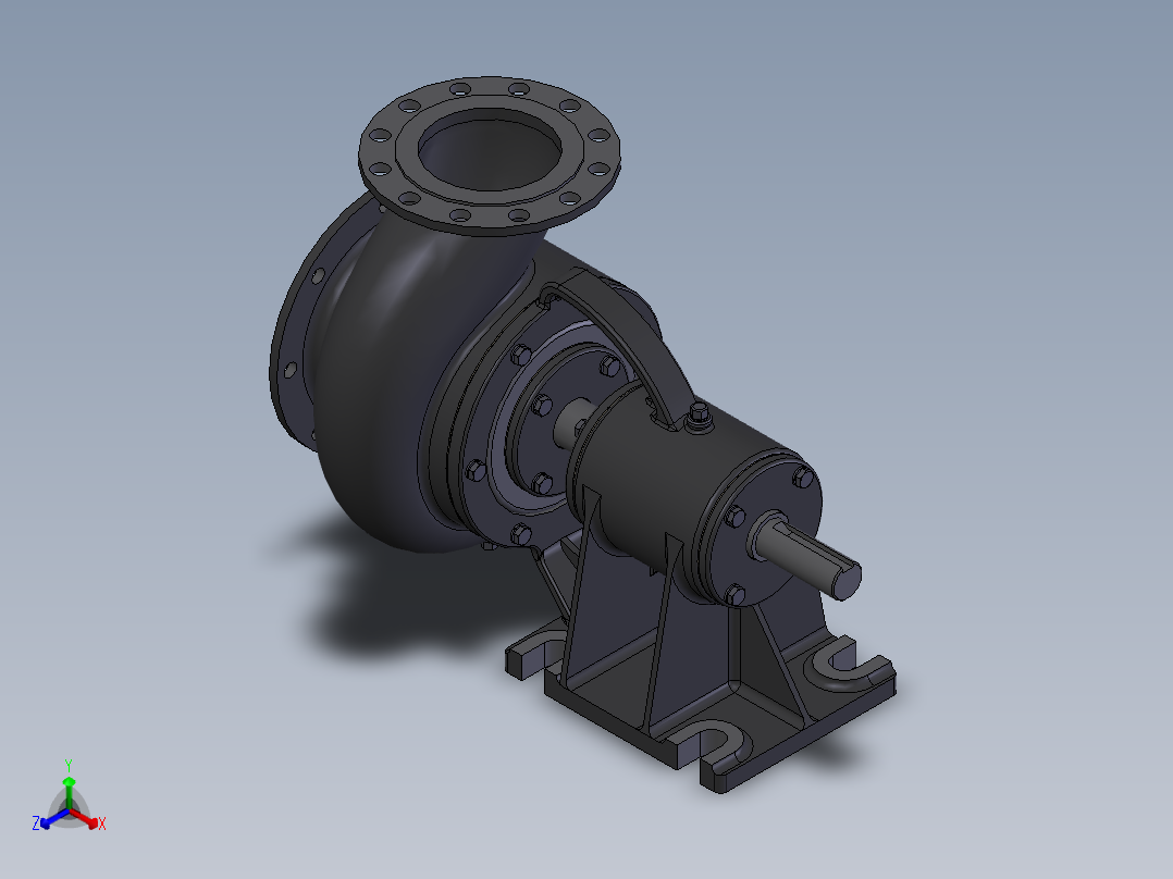 多级离心泵正等轴测图