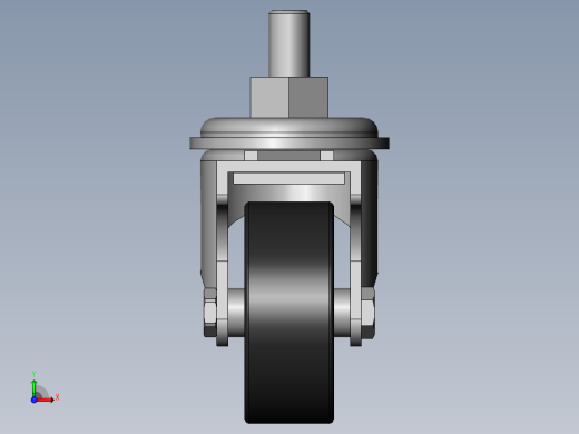 两款50轴式万向脚轮3d图纸前视缩略图