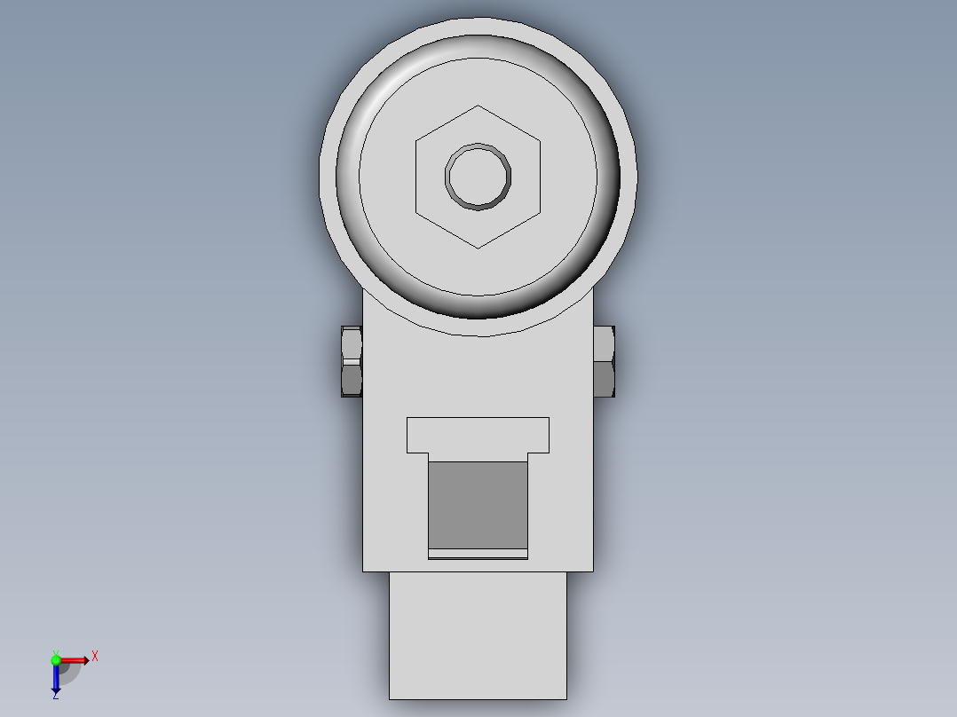 两款50轴式万向脚轮3d图纸俯视图