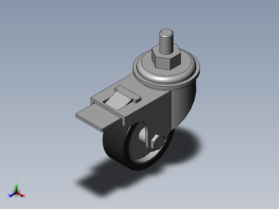 两款50轴式万向脚轮3d图纸正等轴测图