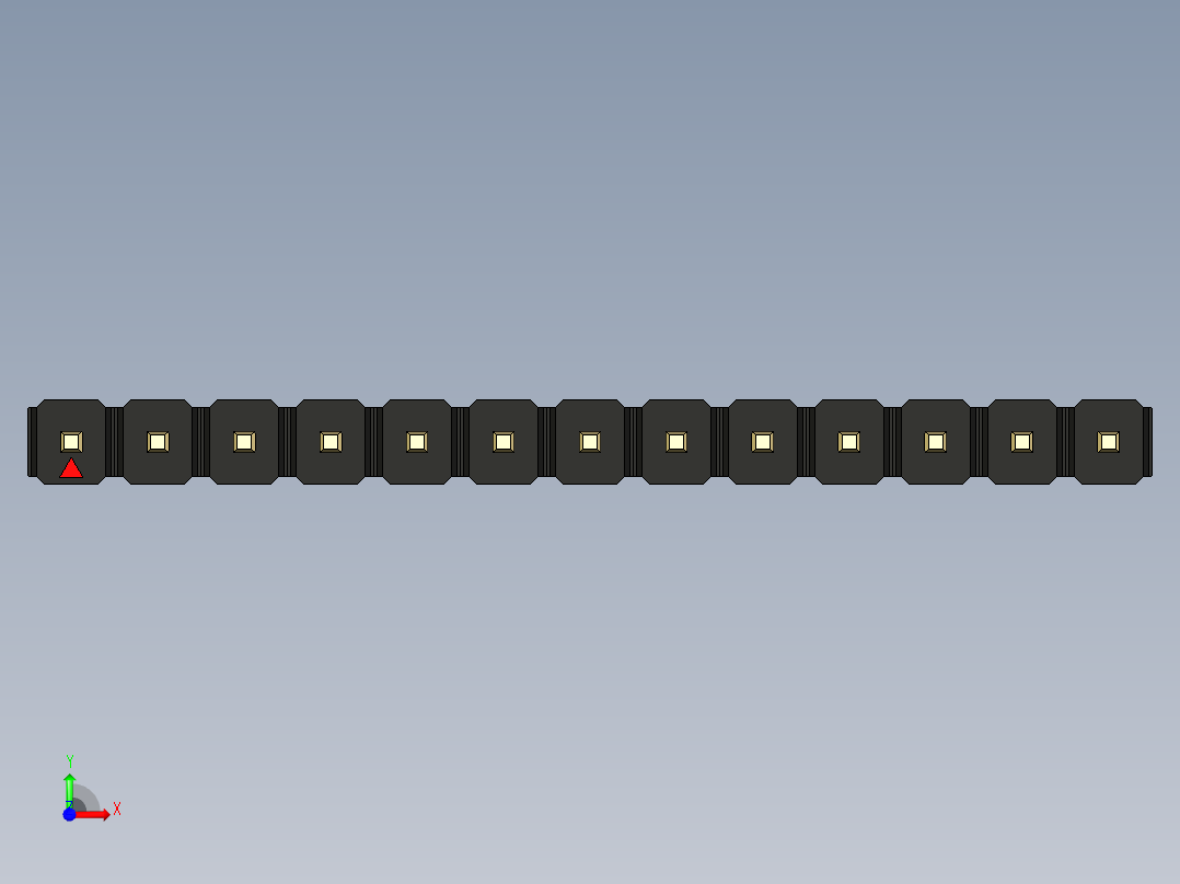 彩色公头100mil（2.54mm）系列-DS1021_black_1x13p_100mil_Type5_rev1.0前视图