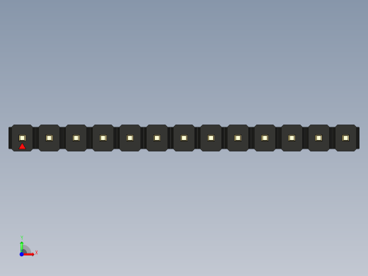 彩色公头100mil（2.54mm）系列-DS1021_black_1x13p_100mil_Type5_rev1.0前视缩略图