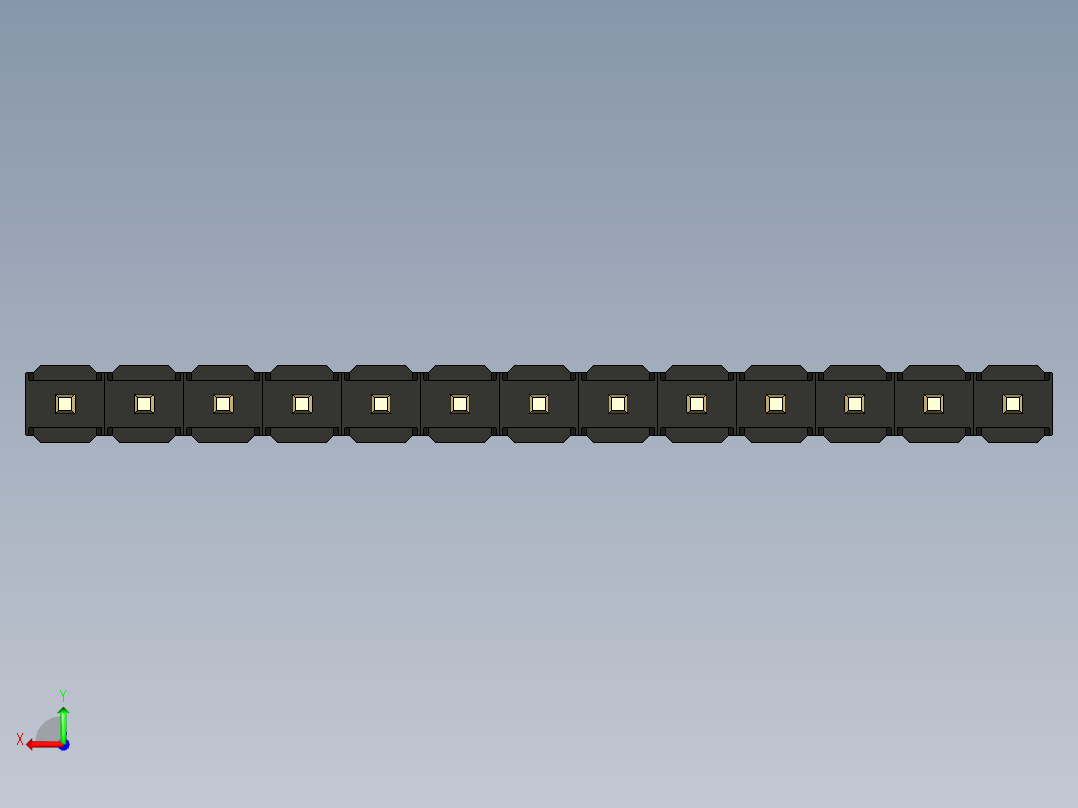 彩色公头100mil（2.54mm）系列-DS1021_black_1x13p_100mil_Type5_rev1.0后视图