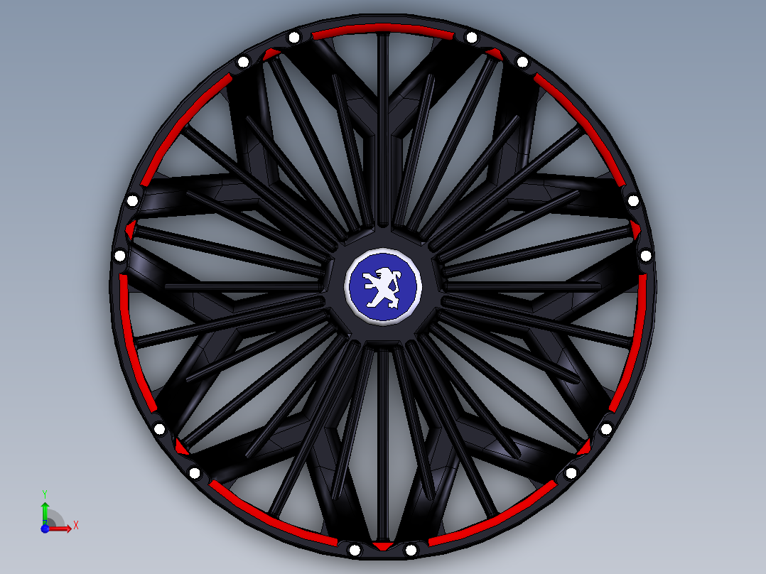 19寸轮毂东风标致前视图