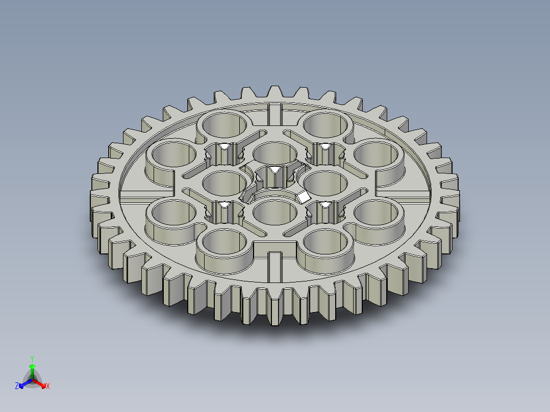 3649 Medium Stone Grey Technic Gear 40 Tooth.STEP正等轴测图