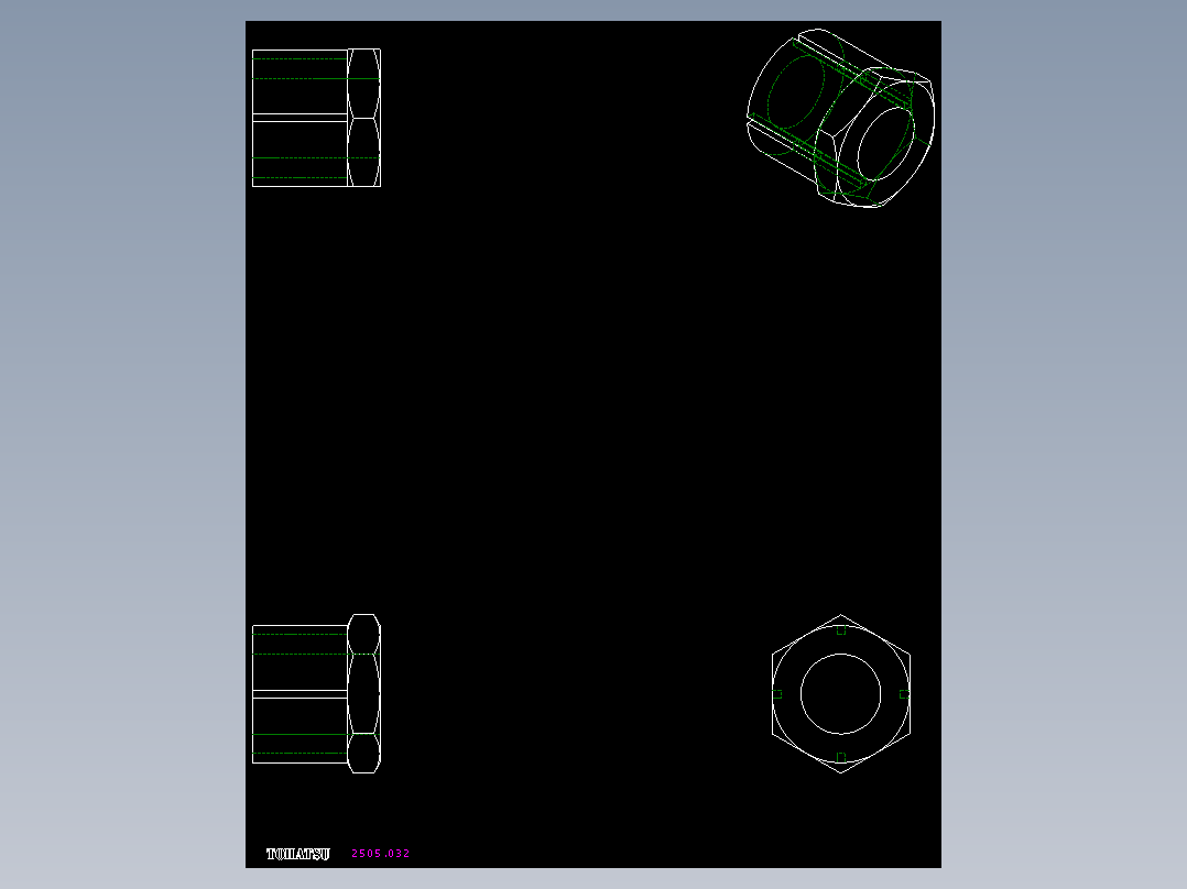 免鍵軸襯2505(B)-2D多系列多零件图纸模型