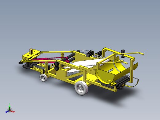 韭菜收割打捆一体机三维SW模型