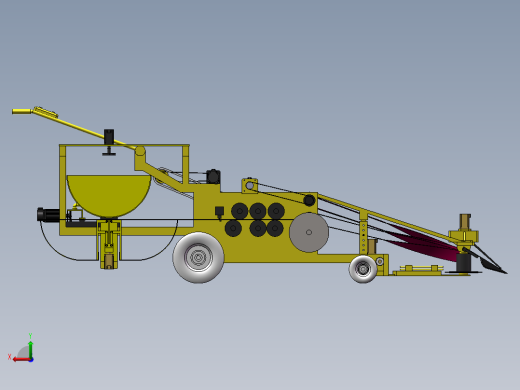 韭菜收割打捆一体机三维SW模型后视缩略图