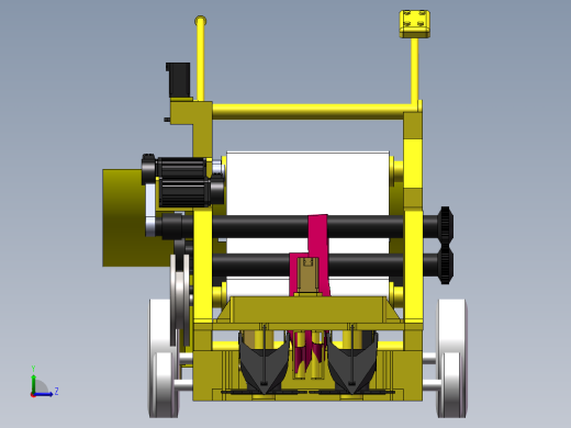韭菜收割打捆一体机三维SW模型左视缩略图
