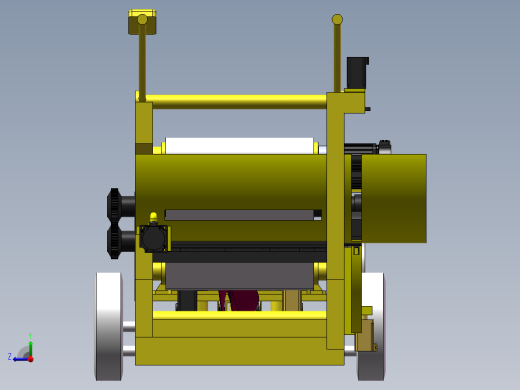 韭菜收割打捆一体机三维SW模型右视缩略图