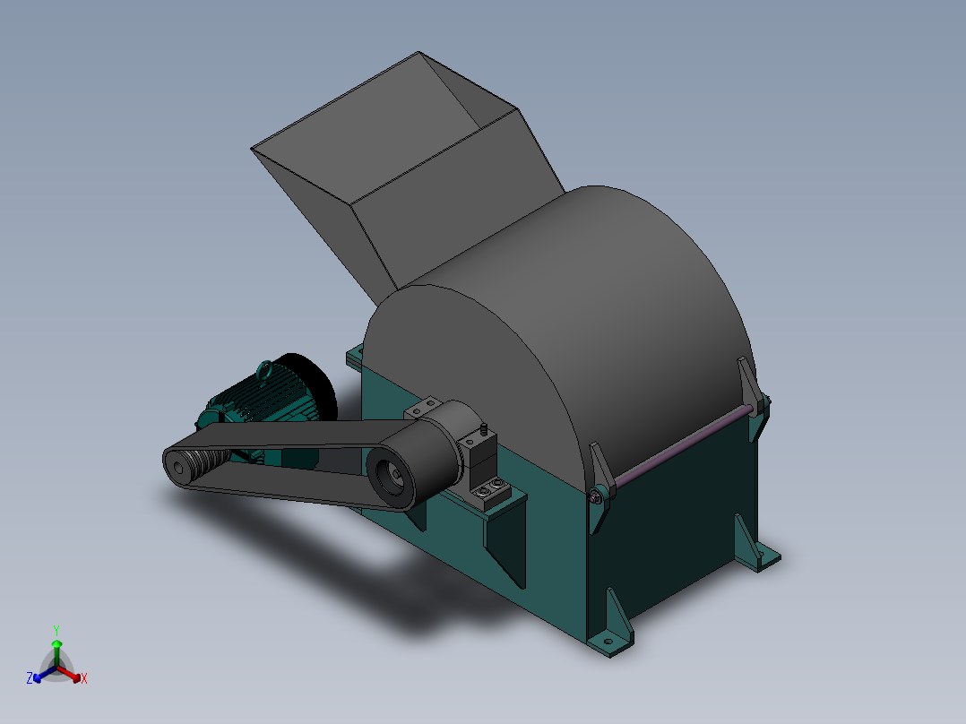 饲料破碎机任务书 （论文+CAD图纸）正等轴测图