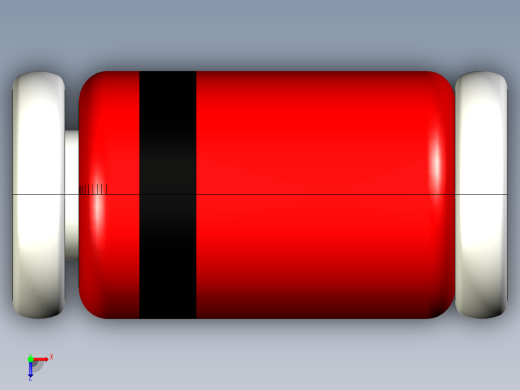 用于二极管或齐纳二极管的MELF或DO-213AB SMD外壳，5.2-D2.6毫米俯视缩略图