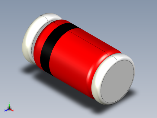 用于二极管或齐纳二极管的MELF或DO-213AB SMD外壳，5.2-D2.6毫米正等轴测缩略图