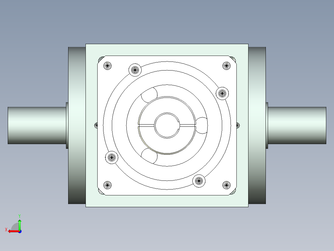 换向器PW140双轴 PLX120-L2 22-110-145-M8.stp后视图