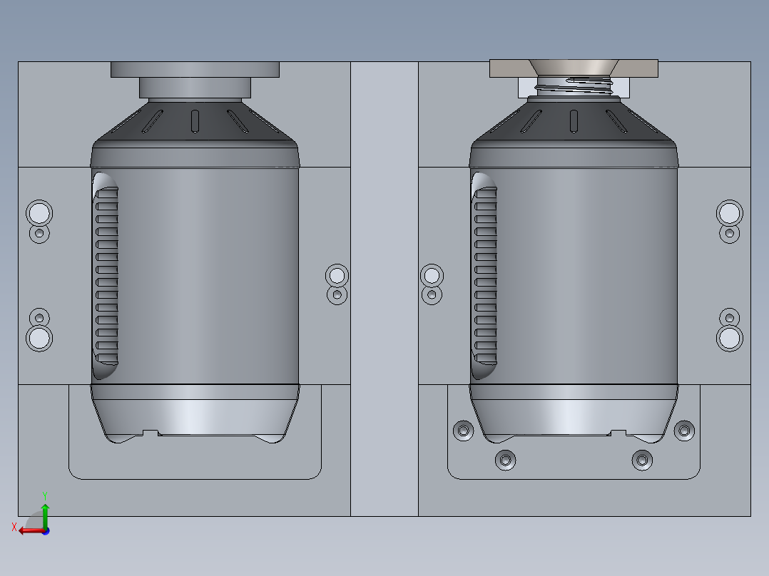 吹塑模具后视图