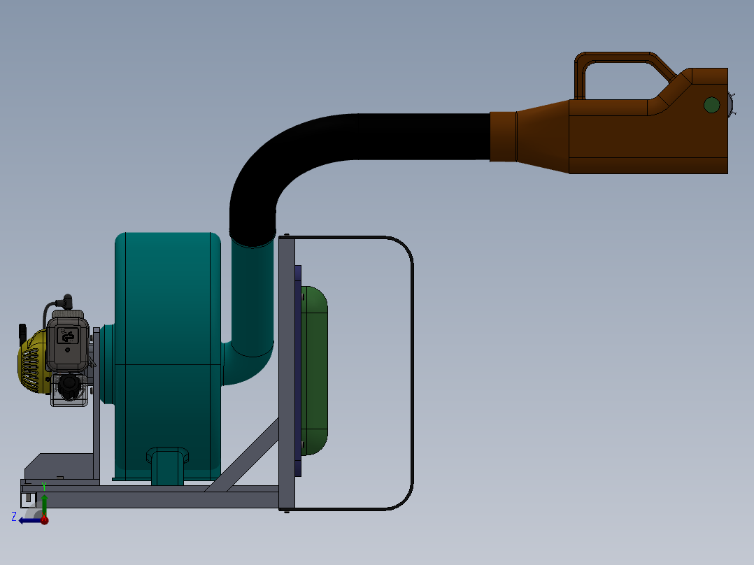 手持气吸式采棉机构的设计【含三维SW+7张CAD图纸+说明书】右视图