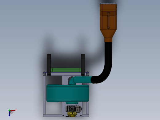 手持气吸式采棉机构的设计【含三维SW+7张CAD图纸+说明书】俯视缩略图