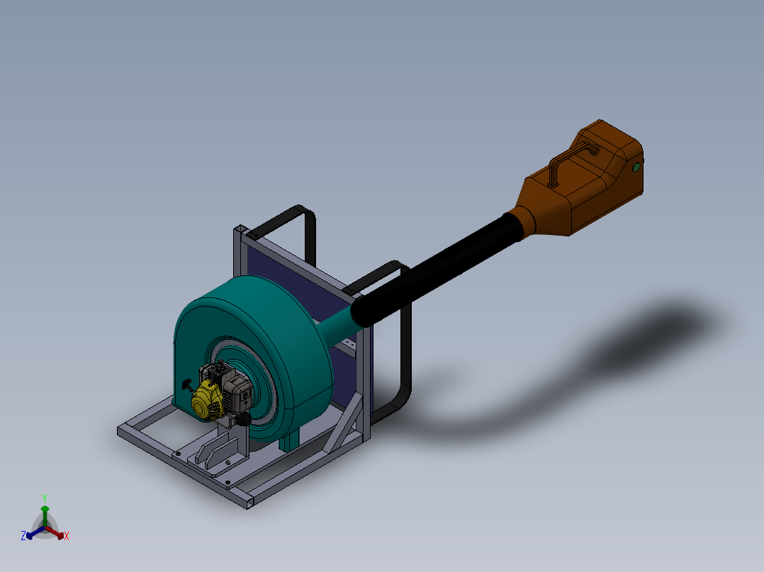 手持气吸式采棉机构的设计【含三维SW+7张CAD图纸+说明书】正等轴测图