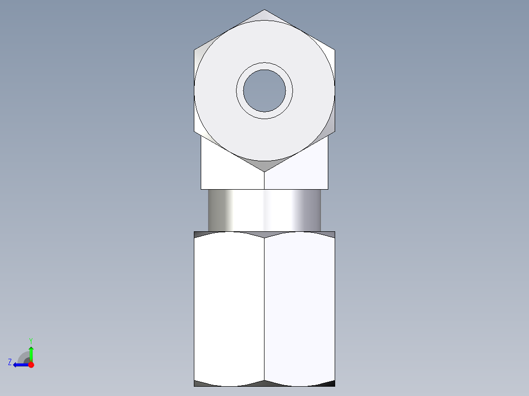 卡套式工业通用硬管接头EO_Union_tee_T04LL71右视图