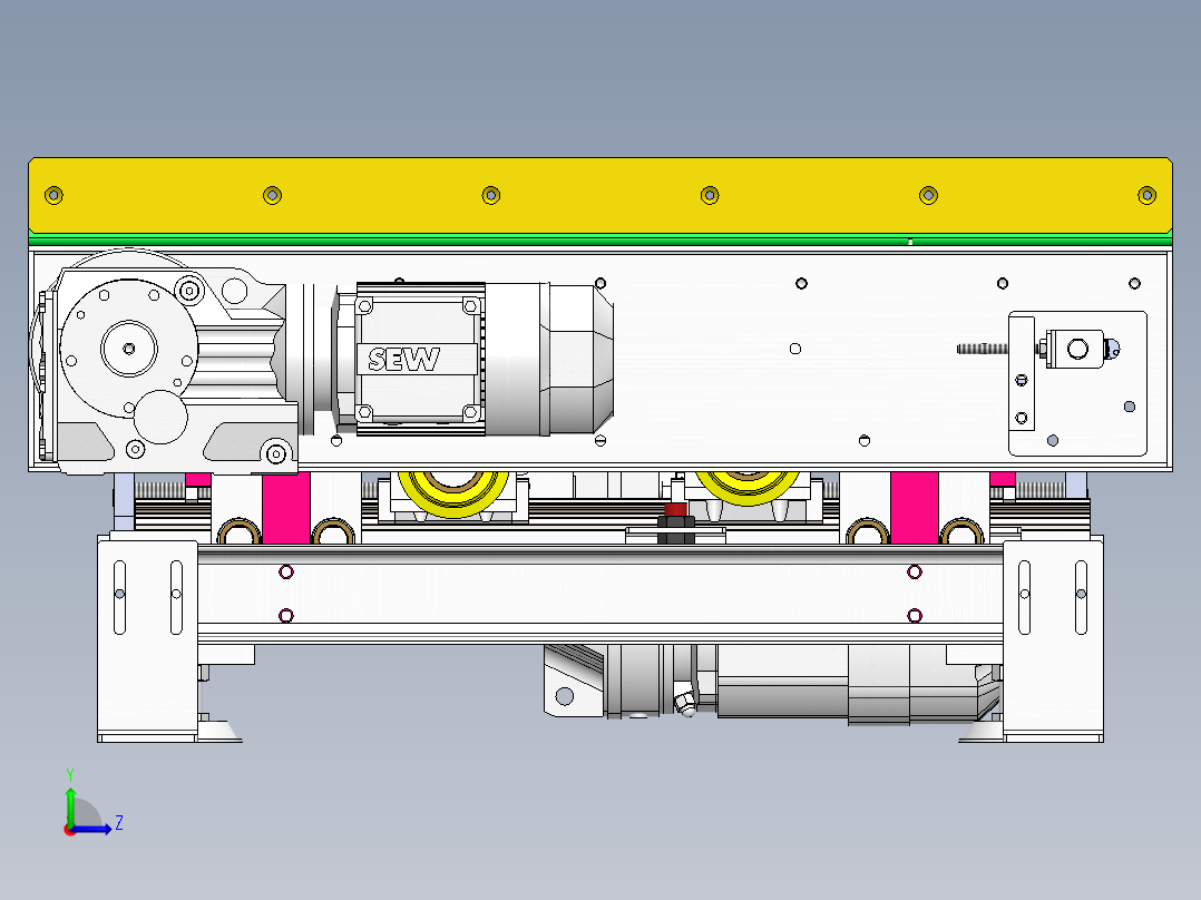 顶升移行滚动线sw20可编辑左视图
