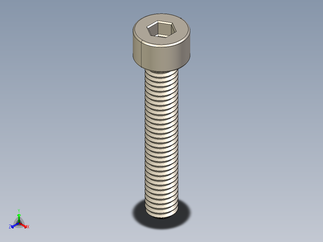 Screw_DIN_912_M3.5x20F_A2.STEP公制内六角螺钉主视图