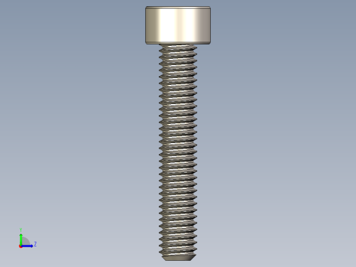 Screw_DIN_912_M3.5x20F_A2.STEP公制内六角螺钉左视缩略图