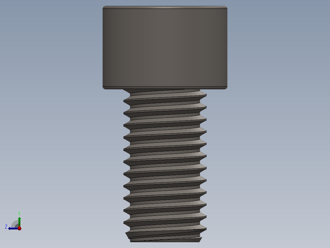Screw_DIN_912_M12x22F_A2.SLDPRT公制内六角螺钉右视图