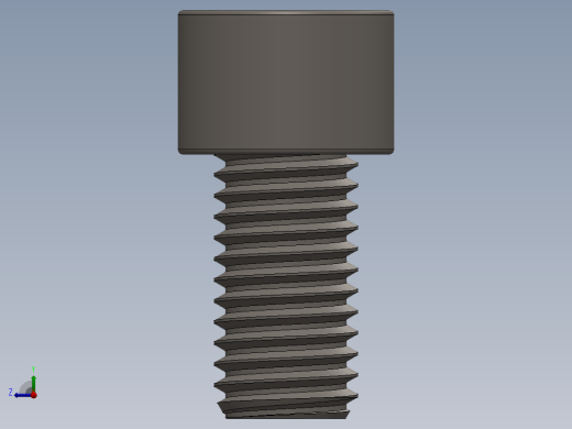 Screw_DIN_912_M12x22F_A2.SLDPRT公制内六角螺钉右视缩略图