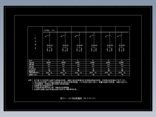 图19-1 10kV系统配置图（HA-2-D1-01）