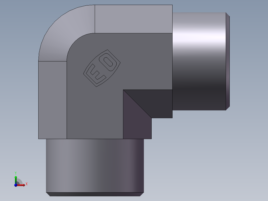 弯接头-W、1D9-24前视图