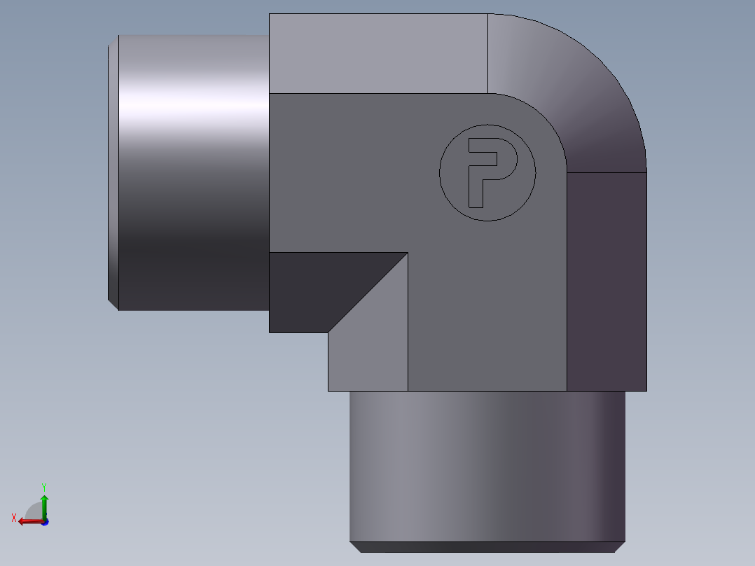 弯接头-W、1D9-24后视图