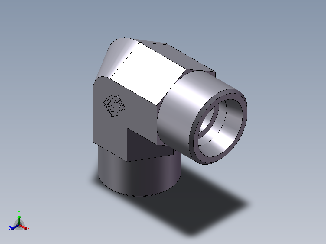 弯接头-W、1D9-24正等轴测图