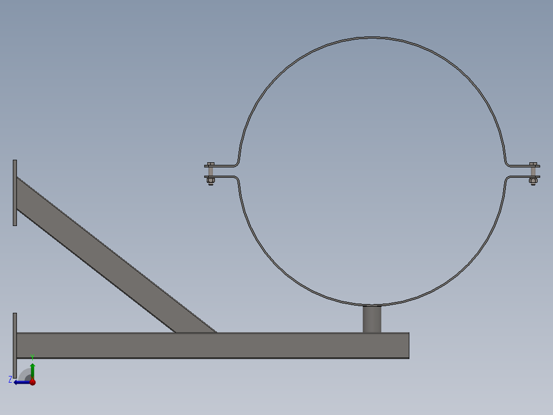金属支架 DN 600右视图