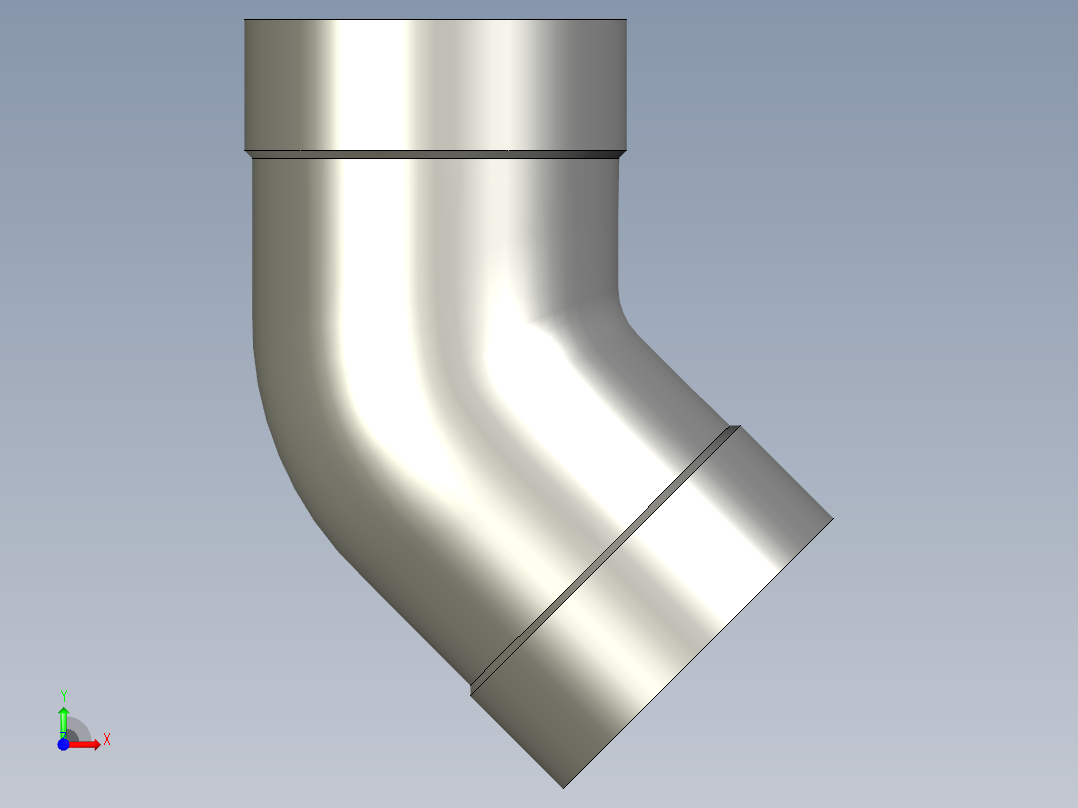 螺纹管弯头-45°等径  DN8前视图