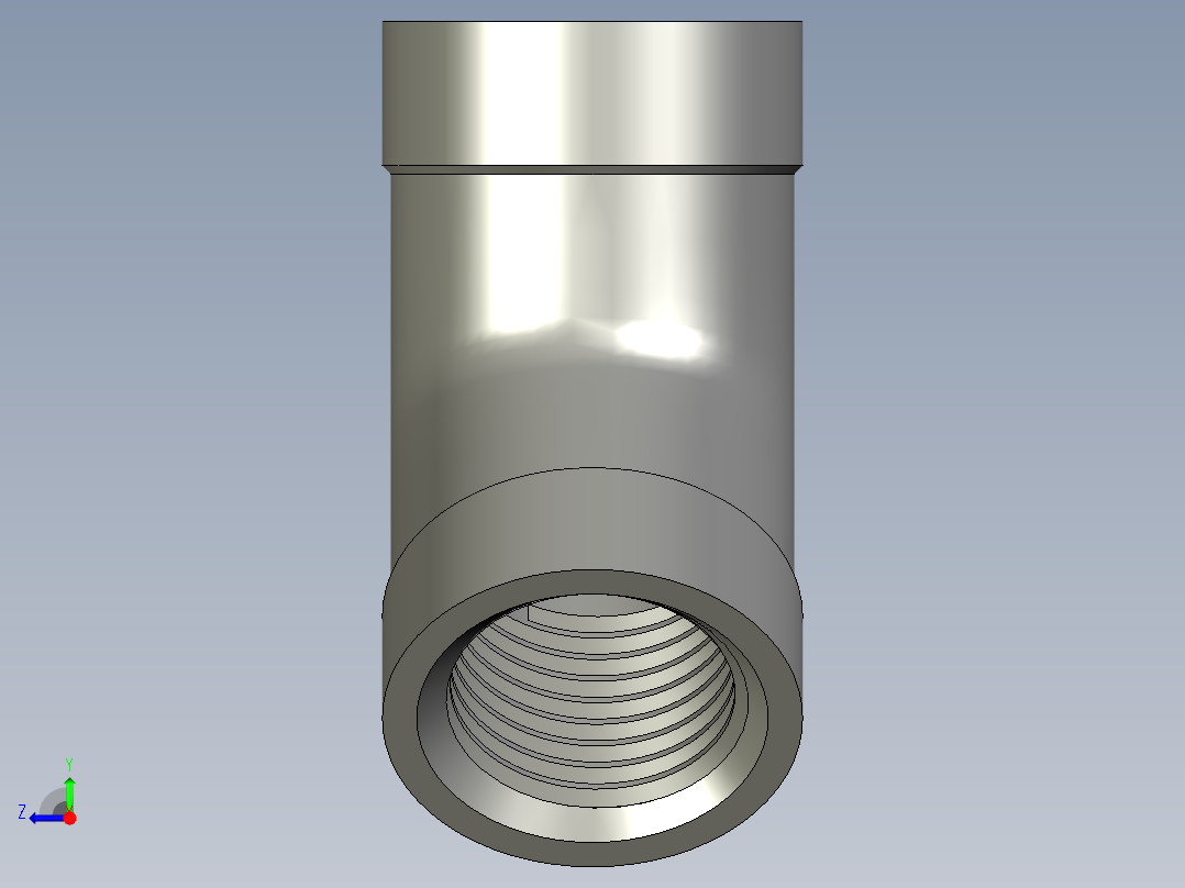螺纹管弯头-45°等径  DN8右视图