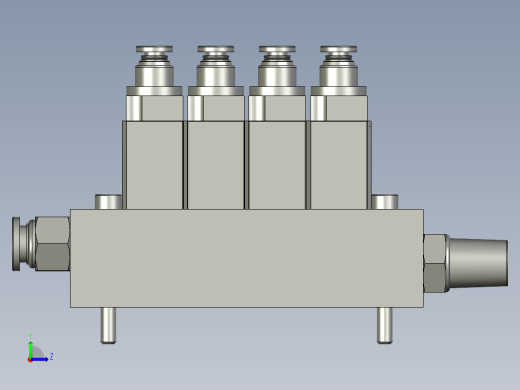 4位电磁阀组件左视缩略图