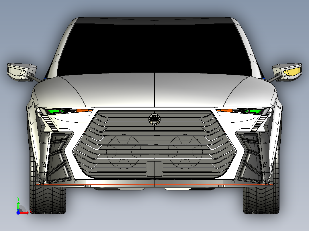 超级跑车模型设计前视图