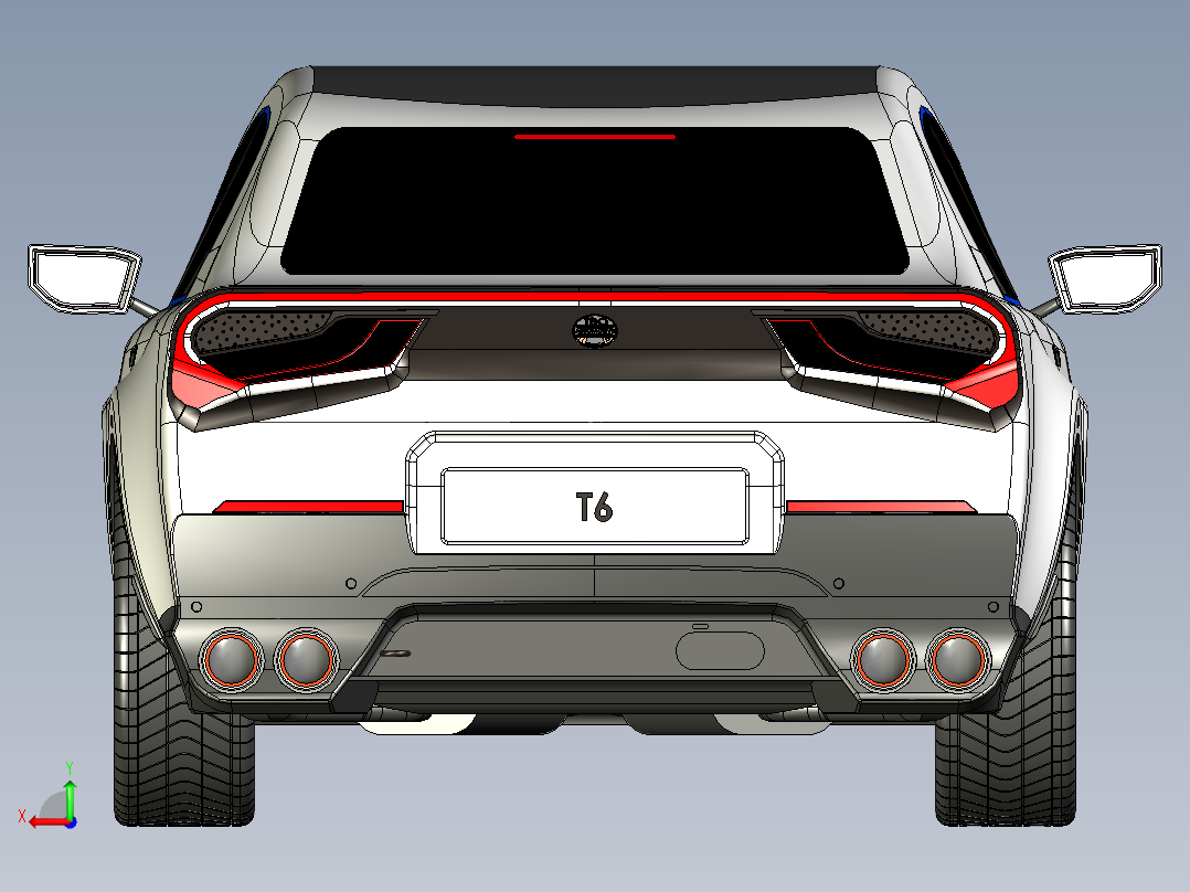 超级跑车模型设计后视图