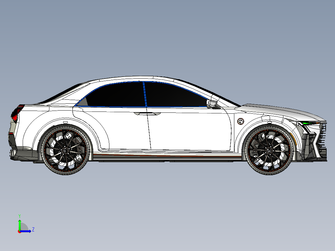 超级跑车模型设计左视图