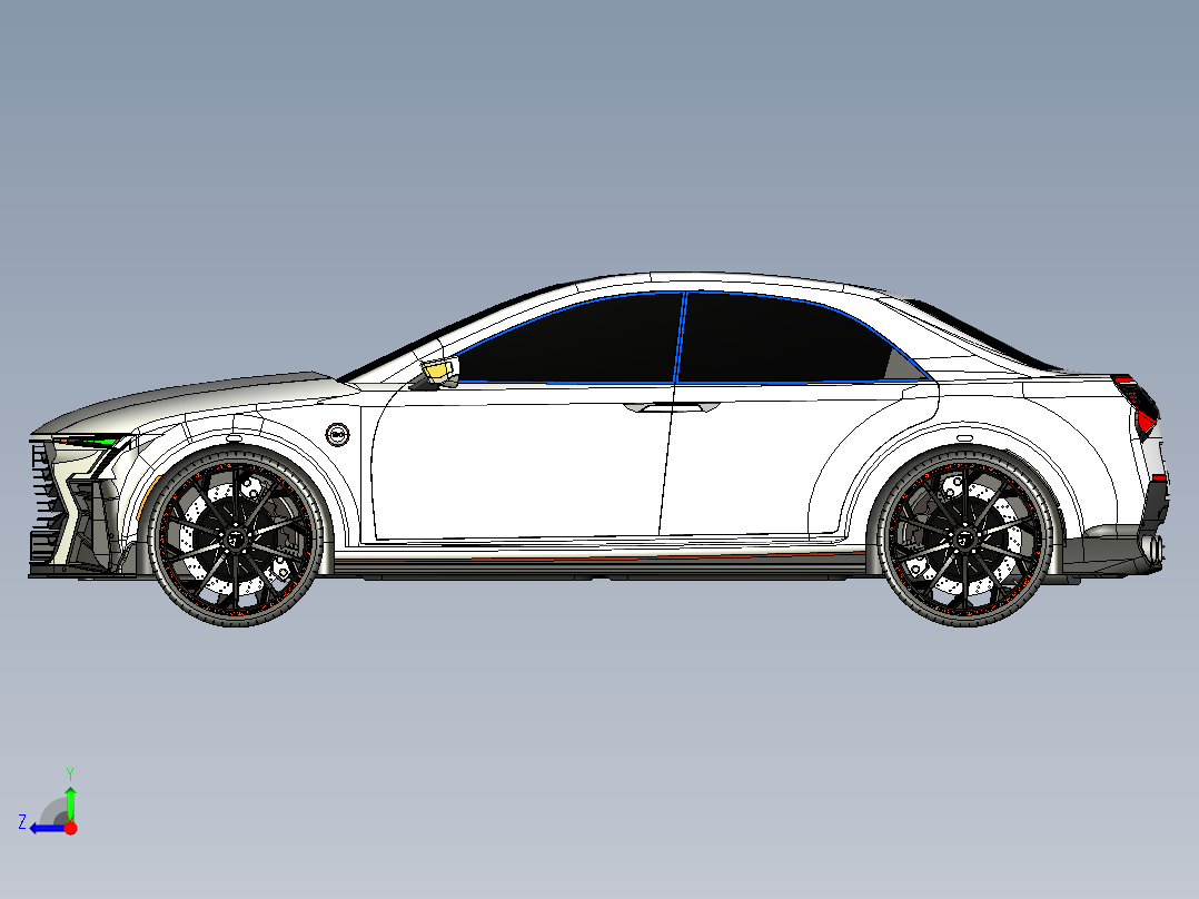 超级跑车模型设计右视图