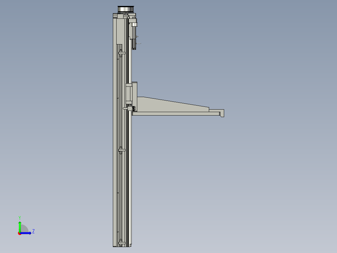 PCM板托盘Z轴组合左视图