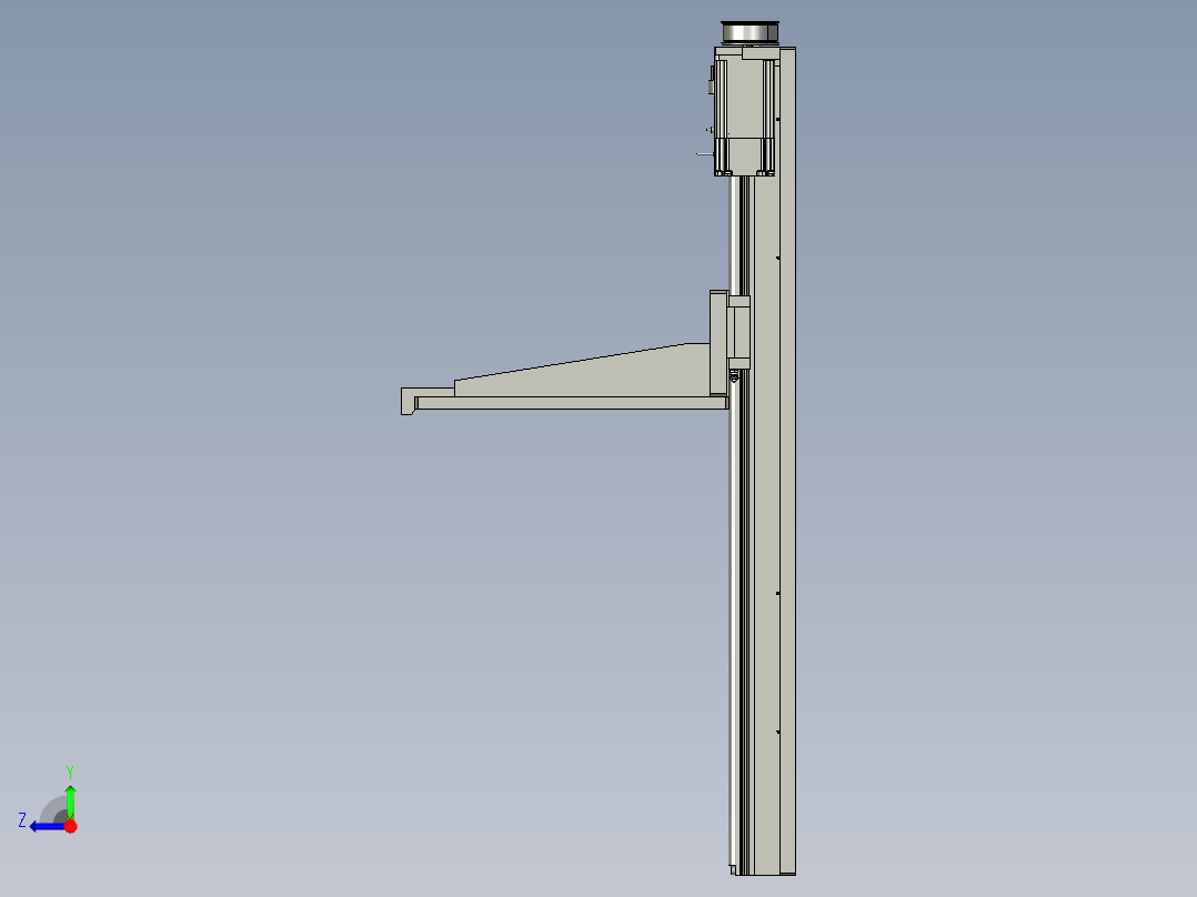 PCM板托盘Z轴组合右视图