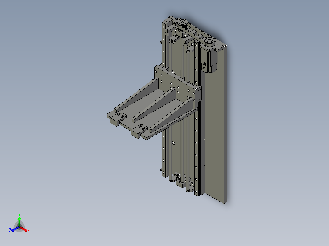 PCM板托盘Z轴组合正等轴测图