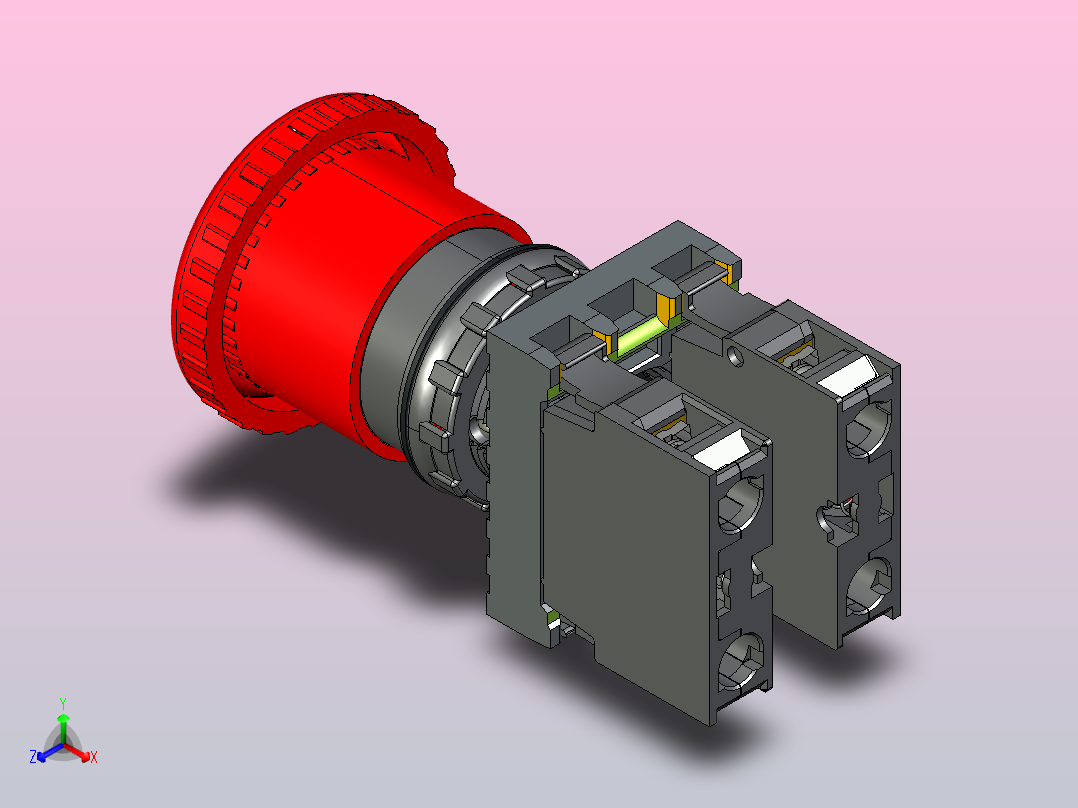 NP8-□ZS_1按钮三维模型202202主视图