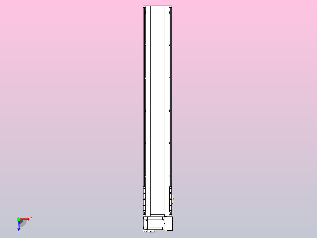 皮带直线轴半封闭可选导轨TPA-HNB-175D-140-L1000-RU-C-P75-N3俯视图